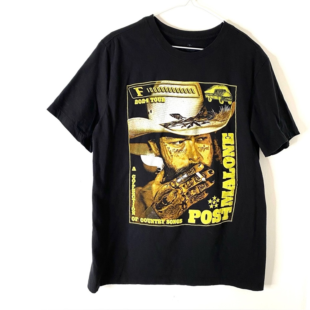 Post Malone Black Graphic Tee 2024 Tour “A Collection of Country Songs”